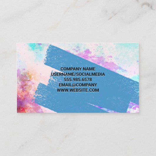 Palet en penselen | Waterverf en verf Visitekaartje (Achterkant)