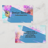 Palet en penselen | Waterverf en verf Visitekaartje (Voorkant / Achterkant)