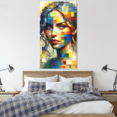 Palet Portret: Chromatische Blik Canvas Afdruk (Insitu (Slaapkamer))