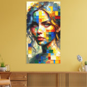 Palet Portret: Chromatische Blik Canvas Afdruk (Insitu (Woonkamer))