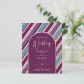 Palet Pruim Paars Turquoise Roze Goud Bruiloft (Staand voorkant)