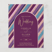 Palet Pruim Paars Turquoise Roze Goud Bruiloft (Voorkant)