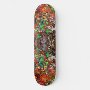Palet van de kunstenaar: expressief penseelstreekp persoonlijk skateboard