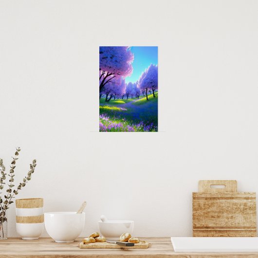 Palet van de natuur, Violet Flora Poster (Keuken)