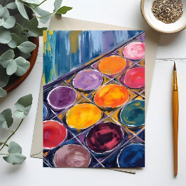 Palet van een schilder | Aquarel kunstschilder Briefkaart