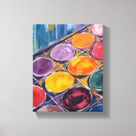 Palet van een schilder | Aquarel kunstschilder Canvas Afdruk