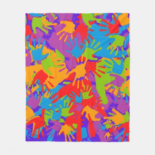 "Palet van Imprints: het verkennen van kleurrijke Fleece Deken (Voorkant)