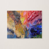 Palet van kleurrijke verf van schilder legpuzzel (Horizontaal)