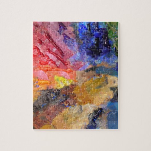 Palet van kleurrijke verf van schilder legpuzzel (Verticaal)