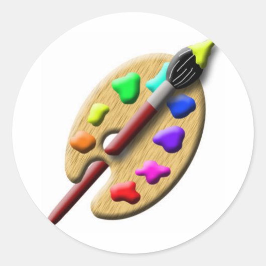 Palet verf ronde sticker (Voorkant)