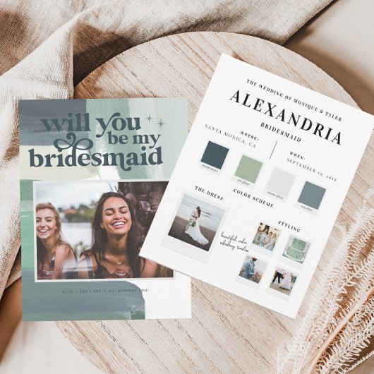 Palet zeehars | Wees mijn Bridesmaid Aankondiging
