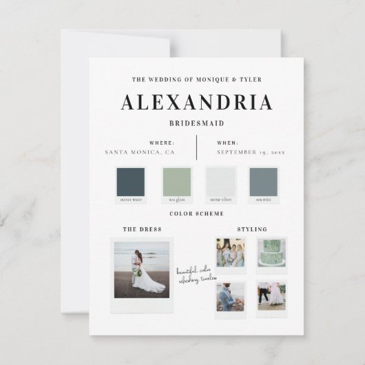 Palet zeehars | Wees mijn Bridesmaid Aankondiging (Achterkant)