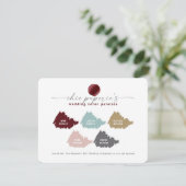 Paletkaart voor rode en zwarte winterbruiloft (Staand voorkant)