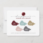 Paletkaart voor rode en zwarte winterbruiloft (Voorkant)