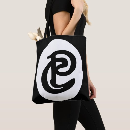Palette & Chisel Zwarte Logo Tote Bag (Dichtbij)