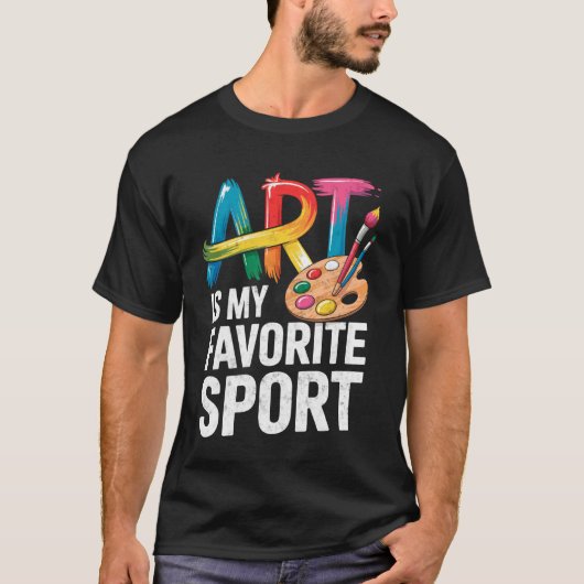 Palette & Paintbrushes Schilder Tee Kunst is Mijn T-shirt (Voorkant)