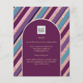 Palette Plum Paarse Turquoise Roos Gold Wedding (Achterkant)