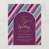 Palette Plum Paarse Turquoise Roos Gold Wedding (Voorkant)