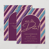 Palette Plum Paarse Turquoise Roos Gold Wedding (Voorkant / Achterkant)