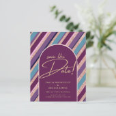 Palette Plum Paarse Turquoise Roos Gold Wedding (Staand voorkant)