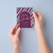 Palette Plum Paarse Turquoise Roos Gold Wedding Flyer (Hand)