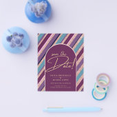 Palette Plum Paarse Turquoise Roos Gold Wedding Flyer (Enkel)