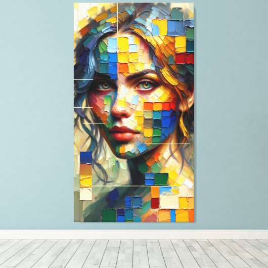 Palette Portrait: Chromatic Gaze Canvas (Insitu (Houten vloer))