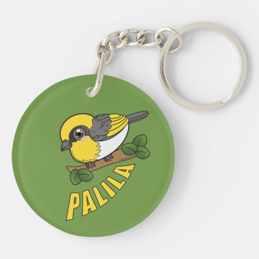 Palila Hawaii-woudvogel Sleutelhanger (Achterkant)