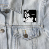 Palin b/w Pin Vierkante Button 5,1 Cm (In situ)