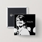 Palin b/w Pin Vierkante Button 5,1 Cm (Voorkant /achterkant)