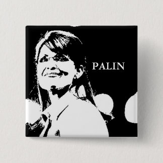 Palin b/w Pin Vierkante Button 5,1 Cm