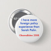 Palin buitenlands beleid ronde button 5,7 cm (Voorkant /achterkant)