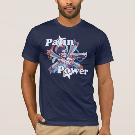 Palin Power Navy T-shirt (Voorkant)