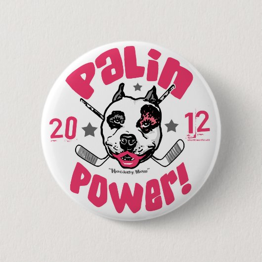 Palin Power Pit Bull 2012 Button (Voorkant)