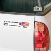 PALIN / STEELE,2012 RED ONZE TOEKOMST ... BUMPERSTICKER (Op Truck)