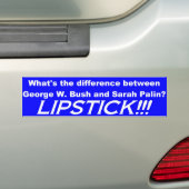 Palin = Struik met lippenstift Bumpersticker (Op auto)