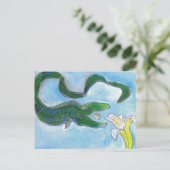 Paling eet bananen! briefkaart (Staand voorkant)