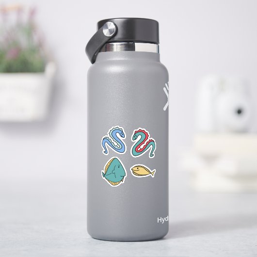 paling en vissen sticker (HydroFlask)