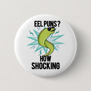 Paling Puns Hoe Schokkend Grappig Dier Pun Ronde Button 5,7 Cm