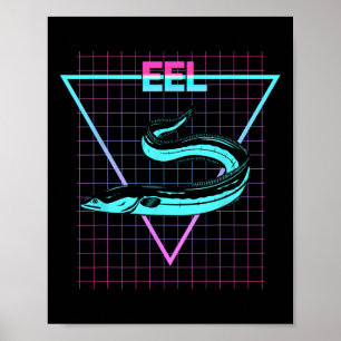 Palingvis esthetische retro stijl paling vissen poster