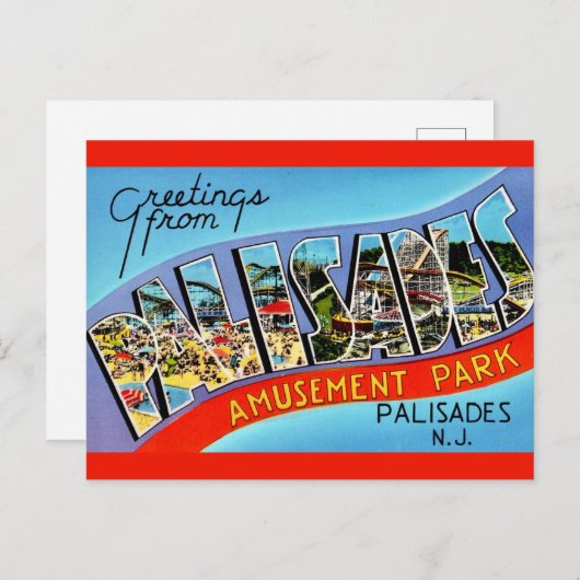 Palisades NJ Groeten Ansichtkaart Briefkaart (Voorkant / Achterkant)