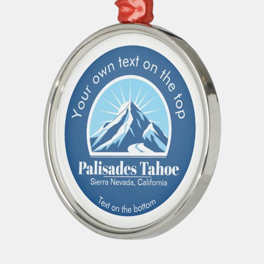 Palisades Tahoe California medaille Metalen Ornament (Links)