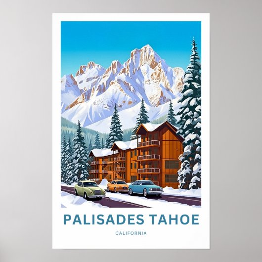 Palisades Tahoe California Travel Print (Voorkant)