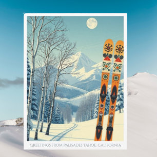 Palisades Tahoe Californië Ski vakantie Ansichtkaa Briefkaart