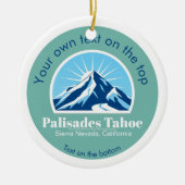 Palisades Tahoe Kerstversiering – Blue Mountain Keramisch Ornament (Voorkant)