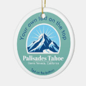 Palisades Tahoe Kerstversiering – Blue Mountain Keramisch Ornament (Links)