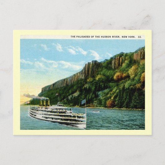 Palisades van de Hudson River, NY 1920s Briefkaart (Voorkant)