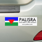 PALISRA Flag, één staat is de oplossing... Bumpersticker (Op auto)