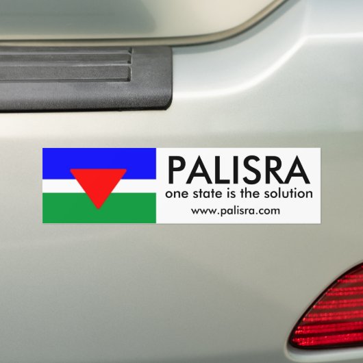 PALISRA Flag, één staat is de oplossing... Bumpersticker (Op auto)