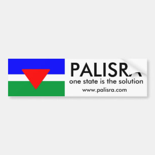 PALISRA Flag, één staat is de oplossing... Bumpersticker